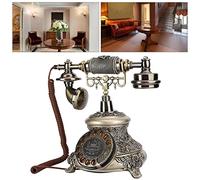 HUSHUI MS-5700D Teléfono Vintage Diseño Clásico Tocadiscos con Esfera Antigua para el Hogar, Oficina, Dormitorio, Material de Resina