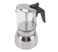 HUSHUI Olla Moka de Vidrio, Italiana con Válvula de Presión para un Sabor Rico, Base de Acero Inoxidable para Estufa de Gas de Inducción Eléctrica, Diseño Clásico para café en Casa (300ML)