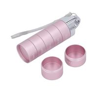 HUSHUI Organizador Semanal de Medicamentos, Aleación de Aluminio, Estuche Impermeable para Medicamentos de Viaje para 7 Días con Cuerda Colgante para Actividades Al Aire Libre, (Agujero Redondo Rosa)