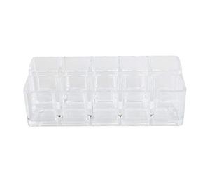 HUSHUI Organizador Transparente de 10 Rejillas para Pintalabios, Soporte Acrílico para Exhibición de Cosméticos para una Fácil Visualización, Adecuado para el Hogar y la Tienda de