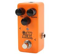 HUSHUI Pedal de Efecto de Guitarra con Retardo Digital con Modulación y Saturación para Músicos, Carcasa de Metal, Color Naranja