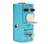 HUSHUI Pedal de Efecto de Reverberación Digital para Guitarra Eléctrica con Múltiples Controles en Material Metálico de 94 Mm de Longitud