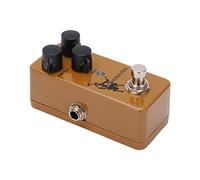 HUSHUI Pedal de Efecto Overdrive con Diseño de Metal Amarillo Terroso para Restauración de Sonido Distorsionado y Entusiastas de la Música