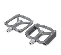 HUSHUI Pedales de Bicicleta de Montaña Reposapiés Duraderos de Aleación de Aluminio para un Ciclismo Cómodo - Ligero Antioxidante 2 Piezas Rojo (Plata)