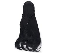 HUSHUI Peluca Larga para Muñeca, Suave y Rizada para Muñecas de 21-24cm, Hermoso Cabello de Repuesto, Regalo para Niños, Fibra Resistente a Altas Temperaturas (Negro)