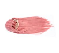 HUSHUI Peluca Rosa Larga Recta Resistente Al Calor Diseño Elegante para Fiestas de Cosplay y Uso Diario, Sintética, 1 Unidad