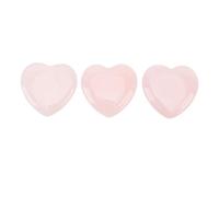 HUSHUI Piedra de Cristal de Cuarzo de Rosa, Piedras de Preocupación en Forma de Corazón de 3 Piezas, Piedra de Pulgar Curativa para Decoración y Regalos