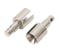 HUSHUI Pieza de Actualización de Acero RC Diff Outdrive para Mejorar la Estabilidad y la Transmisión de Potencia para Losi Baja Rey 1/10 RC Car 2 Piezas (Plata)