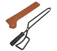 HUSHUI Pinzas para Chimenea Clip para Carbón de Acero Inoxidable Resistente para Acampar Barbacoa 1 Unidad (color curry)