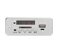 HUSHUI Placa Decodificadora de MP3, Reproductor de MP3 con Radio FM USB con Pantalla de Visualización y Amplificador de Potencia, para Reproducción de Disco U y Reproducción de Tarjeta (Plata)