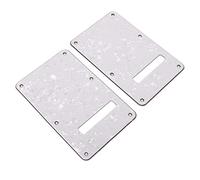 HUSHUI Placa Posterior de Guitarra Eléctrica de 2 Piezas, Placa de Cubierta de Cavidad de PVC con Brillo Similar a una Perla, para Reemplazo y Protección de Bajos de Guitarra Eléctrica (Perla Blanca)