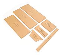 HUSHUI Plantilla Acrílica de 7 Piezas, Patrón de Costura de Billetera de Cuero, Molde para Cortar con Capa Protectora de Papel Kraft, para Manualidades y Fabricación de Equipaje