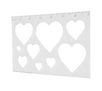 HUSHUI Plantilla Decorativa de Incrustación Enrutador Plantilla de Enrutador Acrílico Transparente con Escala de Regla para Carpintería de Bricolaje (Corazón amoroso 9 en 1)