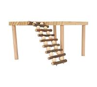 HUSHUI Plataforma de Escalada para Hámster, Parque Infantil de Actividades de Madera Natural de 2 Capas con Escalera Giratoria, para Hámsteres, Hámsteres Dorados, Planeadores del