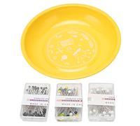HUSHUI Plato de Alfiler Magnético, Portaagujas con Forma de Cuenco Lindo de Dibujos Animados con Acero Inoxidable 430, para Bordado de Punto de Cruz, Fábrica de Ropa para el Hogar (Amarillo)