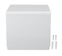 HUSHUI Portarrollos de papel higiénico montado en la pared, caja de papel higiénico de aluminio, dispensador de tela para baño o hotel (blanco)