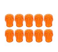 HUSHUI Puntas de Muleta, 10 Piezas de Puntas de Bastón de Repuesto de Goma Antideslizantes con Ranuras Profundas Antideslizantes para Bastones, Ajuste Universal de 19 Mm de Diámetro (Naranja)
