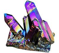 HUSHUI Racimo de Cuarzo de Cristal íris Natural, Piedra de Cristal íris Colorida Natural Racimo de Cristal de Roca Natural Geoda Muestra de Piedra Decoración del hogar