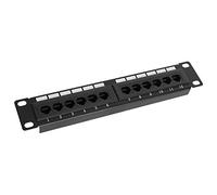 HUSHUI Rack de Cables UTP de 12 Puertos para Panel de Conexión de Datos de Red Ethernet CAT6 de Alto Rendimiento con Plástico Retardante de Llama Duradero para Uso Doméstico y de Oficina
