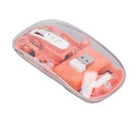 HUSHUI Ratón Inalámbrico, 3 Modos de Carcasa Transparente, dpi Ajustable, Recargable, con Receptor USB y Cubierta Magnética, para PC, Portátil, Tableta, Teléfono Inteligente (Naranja)