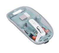 HUSHUI Ratón Inalámbrico, 3 Modos de Carcasa Transparente, dpi Ajustable, Recargable, con Receptor USB y Cubierta Magnética, para PC, Portátil, Tableta, Teléfono Inteligente (Verde)