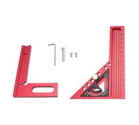 HUSHUI Regla de Medición de ángulo Múltiple 0-180 ° Aleación de Aluminio Ajustable Acabado Anodizado Acabado Medir el Triángulo Mitre Regla para Trabajar la Madera (Rojo y negro)