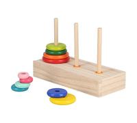 HUSHUI Rompecabezas de la Torre de Hanoi, 10 Anillos, Juguete Educativo de Lógica para Niños de 5 Años en Adelante, Caja de Almacenamiento de Madera (Gran Torre encajonada de Hanoi)