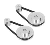 HUSHUI Rueda Síncrona, Polea de Distribución de Aleación de Aluminio con Correa de 200 Mm y 6 Mm, para Impresoras 3D, Fresadoras, Tornos CNC (20 dientes de 5 mm (0,2 pulgadas) más 60 dientes)