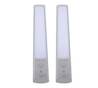 HUSHUI Sensor de Movimiento Inalámbrico Iluminación Debajo del Gabinete Paquete de 2 Luces Magnéticas para Armario para Cocina y Escaleras Recargable 3000mAh