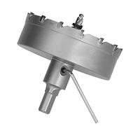 HUSHUI Sierra Perforadora con Dientes de Carburo Taladros TCT Resistentes para Corte de Precisión en Placas de Acero Inoxidable y Metal, Incluye 1 Sierra Perforadora y Llave en L (85mm)