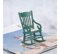 HUSHUI Silla de Simulación de Casa de Muñecas a Escala 1:12, Mini Muebles de Madera de Color Verde Negruzco, Casas de Muñecas y, Ligero y No Tóxico (Verde)