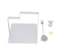 HUSHUI Soporte de Servilletas de Metal Moderno, Dispensador de Servilletas de Metal Cuadrado con Lindo Asa de Decoración de Osos para Restaurante de Cocina del Hotel (Plata)