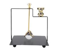 HUSHUI Soporte de Servilletas de Metal Moderno, Dispensador de Servilletas de Metal Cuadrado con Lindo Asa de Decoración de Osos para Restaurante de Cocina del Hotel (Negro)