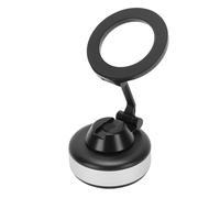 HUSHUI Soporte Magnético para Teléfono de Coche, Soporte de Teléfono de Aleación de Aluminio con Succión Al Vacío de 5KG para Coche con Anillo de Metal Magnético (Plata)