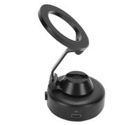 HUSHUI Soporte Magnético para Teléfono de Coche, Soporte de Teléfono de Aleación de Aluminio con Succión Al Vacío de 5KG para Coche con Anillo de Metal Magnético (Negra)