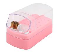 HUSHUI Soporte para Brocas de Uñas 2 en 1, Organizador de Brocas para Uñas a Prueba de Polvo con 30 Orificios, Estuche para Cepillo de Limpieza para Salón de Belleza y Hogar (A)