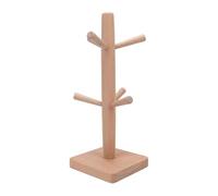 HUSHUI Soporte para Tazas, árbol, Elegante, Moderno, Decorativo, Soporte para Tazas de café, para Encimera de Cocina, Madera de Haya, 6 Ganchos