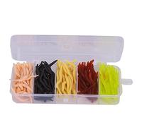 HUSHUI T0043 Señuelos de Pesca con Gusanos, Cebos Blandos Multicolores, 150 Uds., Larva Realista Adecuada para Todas Las Aguas (Mezcla de Cinco Colores)