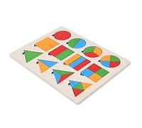 HUSHUI Tablero de Madera con Forma Geométrica, Juguete Educativo para Niños Pequeños, 30 Bloques con Base para Aprendizaje Temprano, Colores Brillantes, Material Seguro ((Tres Combinaciones))