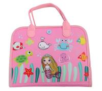 HUSHUI Tablero Sensorial para Niños Pequeños, Juguete Educativo de Fieltro Suave Portátil con Letras Números de Colores Forma Animales, para Habilidades Motoras Finas Coordinación de (Rosa)