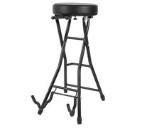 HUSHUI Taburete Plegable para Guitarra, Silla para Guitarra de 29,1 Pulgadas de Altura con Cojín Acolchado, Soporte Integrado, para Violín bajo Eléctrico Acústico