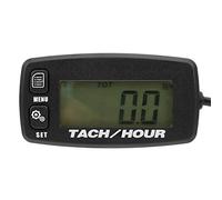 HUSHUI Tacómetro LCD con Display Retroiluminado y Contador Horario para Motores 2/4 Tiempos ABS Negro 1 Unidad