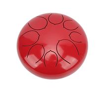 HUSHUI Tambor de Lengüeta de Acero Profesional de 10 Pulgadas, Batería Etérea de 8 Tonos para Principiantes y Entusiastas de la Música en Acabado de Arce (Roja)