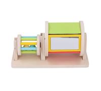 HUSHUI Tambor Rodante de Madera, Juguete Educativo Sensorial de Cognición de Color para Niños, Mejora la Coordinación de las Manos y la Percepción Visual