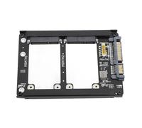HUSHUI Tarjeta Adaptadora Dual Msata SSD a III de 2,5 Pulgadas, Alta Velocidad, 6Gbps, para Uso en PC y Portátiles, Carcasa de Marco de Metal Duradera, 1 Unidad