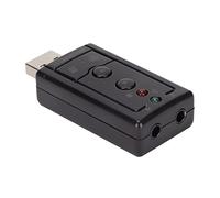 HUSHUI Tarjeta de Sonido Virtual Adaptador de Alto Rendimiento de 7.1 Canales para PC y Portátil Amplificador USB 2.0 Negro
