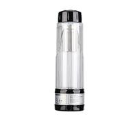 HUSHUI Taza Eléctrica para Coche, Taza de Viaje con Calefacción de Vidrio de Alto Borosilicato para Amantes del café y el té en Movimiento, 420ml (Negra)