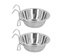 HUSHUI Tazón para Mascotas Colgantes de 2 Piezas, Tazón de Agua de Caja para Perros de Acero Inoxidable con Gran Capacidad Fácil de Limpiar, para Uso en Exteriores de Perrera