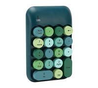 HUSHUI Teclado Numérico Inalámbrico, Teclado Numérico USB Retro de 18 Teclas con Teclas de Acceso Directo para Calculadora, con Receptor USB, para Computadora (Color Verde Oscuro)