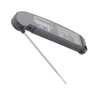 HUSHUI Termómetro Digital para Carne, Termómetro de Lectura con Pantalla Retroiluminada y Alarma de Temperatura, para Cocinar, Asar, Hornear, Barbacoa, Sonda de Acero Inoxidable de Grado (Negra)